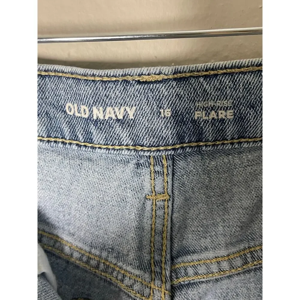 Girls Old Navy Light Wash Butterfly Jeans Sz 16